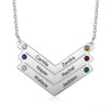 Victoria Custom Names Arrow Birthstone Necklace