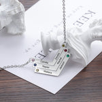 Victoria Custom Names Arrow Birthstone Necklace