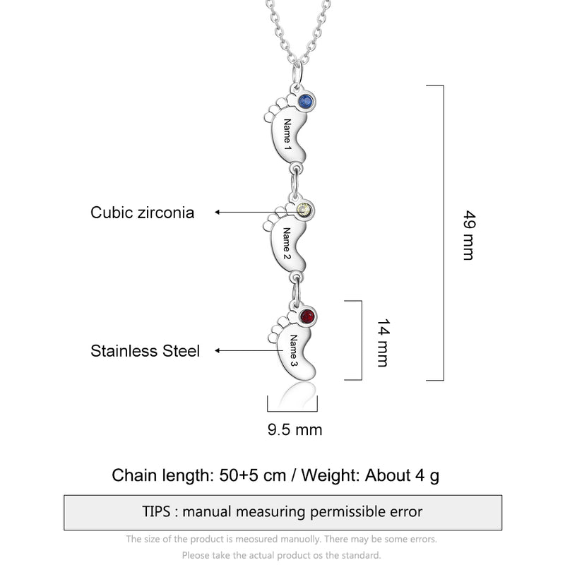 Sophia Footprint Engraved Necklace