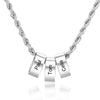 Max Engraved Stainless Steel Charm Bead Necklace