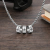 Max Engraved Stainless Steel Charm Bead Necklace