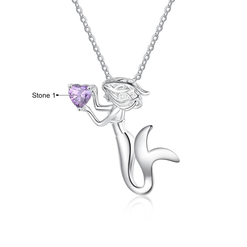 Ariel  Mermaid Birthstone Children's Necklace