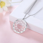 Diana Personalised Circle Pendant with Love Hearts