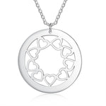 Diana Personalised Circle Pendant with Love Hearts