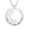 Diana Personalised Circle Pendant with Love Hearts