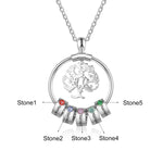 Alina Personalised Bead Circle Pendant with Tree Charm