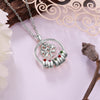 Alina Personalised Bead Circle Pendant with Tree Charm