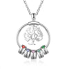 Alina Personalised Bead Circle Pendant with Tree Charm