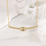 Arianna Horizontal Bar Pendant with Engraved Beads