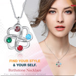 Logan Intwined Hearts Birthstone Necklace