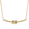 Arianna Horizontal Bar Pendant with Engraved Beads