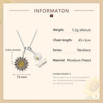 Necklace size sunflower bee