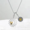 Arpina Silver and Gold Sunflower and Bumble Bee Necklace