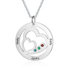 Cali Double Love Heart Circle Custom Names Pendant