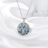 Kira Rhodium Plated Abalone Tree of Life Pendant Necklace