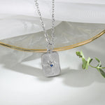 Riley Compass Pendant with Birthstone and Personalisation