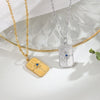 Riley Compass Pendant with Birthstone and Personalisation