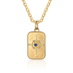 Riley Compass Pendant with Birthstone and Personalisation