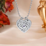 Jayla Personalised Hollow Rose Flower Heart Shape Pendant