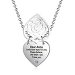 Jayla Personalised Hollow Rose Flower Heart Shape Pendant