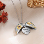 Margaret Heart Shape Flower Birthstone Pendant Necklace