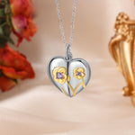 Margaret Heart Shape Flower Birthstone Pendant Necklace