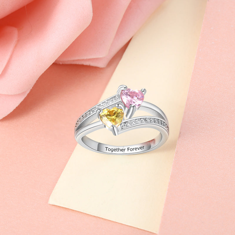 Birthstone Ring love hearts