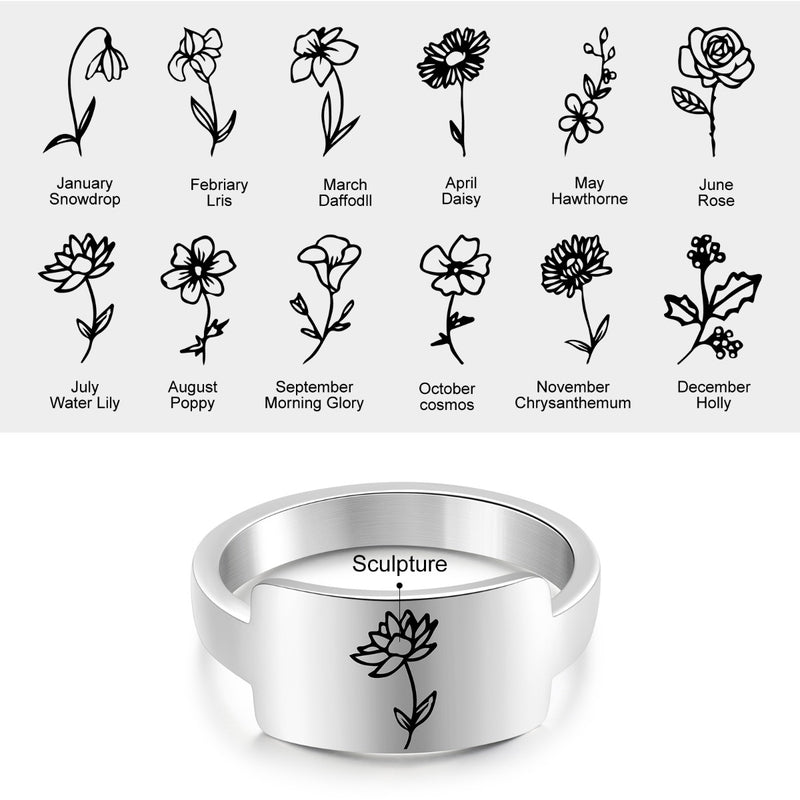 march birth flower ring