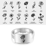 birth flower on a ring 