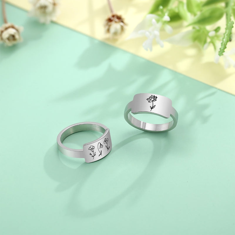 Ella Personalised Birthflower Ring