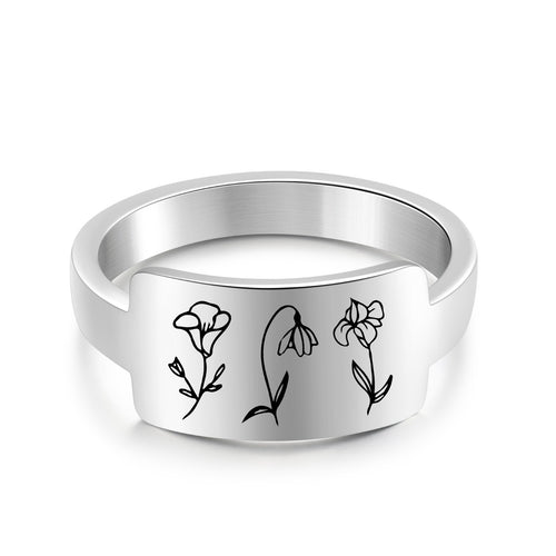 Ella Personalised Birthflower Ring