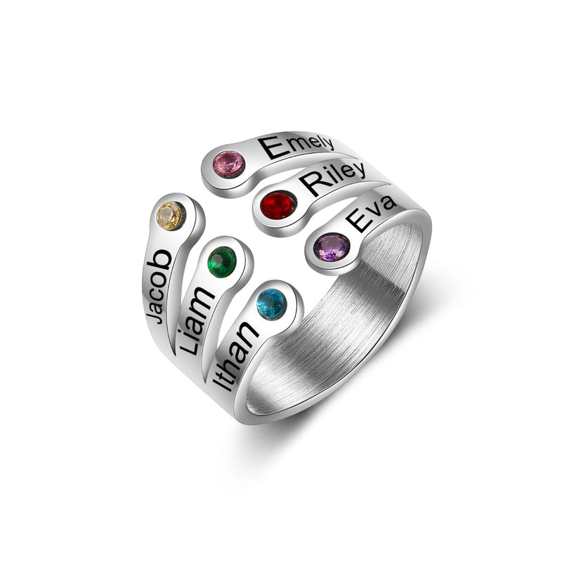 Madison Personalised Layered Birthstones Ring